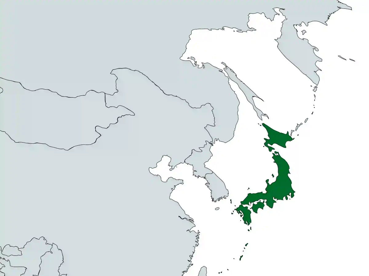 Carte habitat naturel Médaka (Oryzias latipes), Asie de l'Est (Japon)