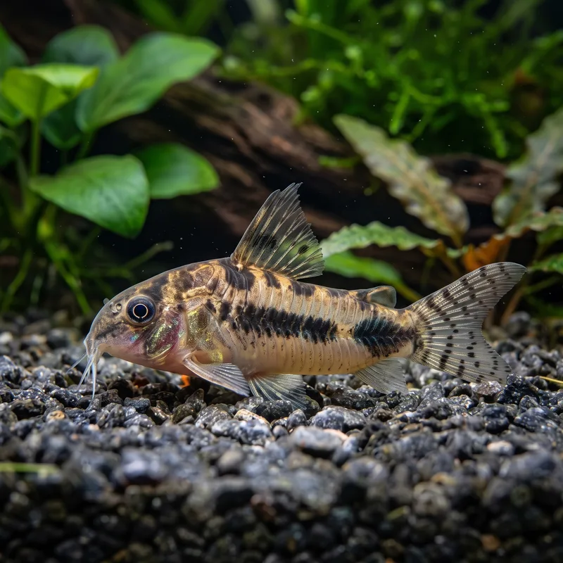 Corydoras Habrosus (Sel et Poivre) Corydoras habrosus aquarium low-tech sans filtre