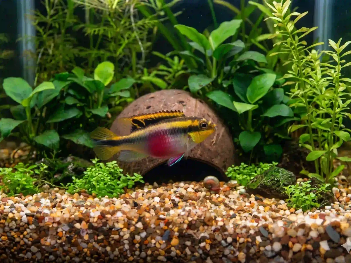 Pelvicachromis Pulcher (Pelmato) Pelvicachromis pulcher aquarium low-tech sans filtre